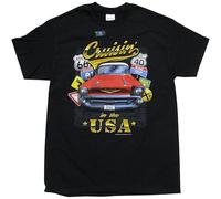 NAIYOUFABING Chevy 57 Cruisin with Signs Adult T Shirt Black L