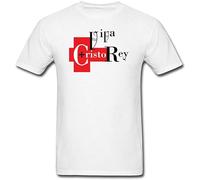 NAIYOUFABING Teelife Viva Cristo Rey Men Custom Short Sleeve T Shirt White M