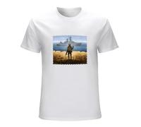 NAIYOUFABING Ukraine Postage Stamp T-Shirt Russian Warship Go Yourself Snake Island White S