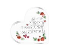 NAÏZAYA Idea de regalo para el Día del Madre - Placa con corazón Sei una Mamma Nonna Eccepzionale - Ideas Regalos Cumpleaños Originales, 2002900