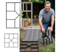 NAIZY 2 moldes para hormigón, 40 x 40 cm, 8 rejillas, cuadrados NO.2, molde para pavimento, molde para hormigón, plantilla de plástico, para piedras de jardín, carriles de césped