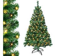 NAIZY Árbol de Navidad Artificial PVC 180cm con Iluminación 250 LED, Tripode y Sistema de Plegado Rápido