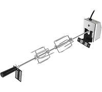 NAIZY Asador Giratorio Electrico para Parrilla de Gas Juego con Brocheta Incluye 4 agujas para carne y motor de Acero Inoxidable Barbacoa Asador 220V - 240V para asador y parrilla de gas