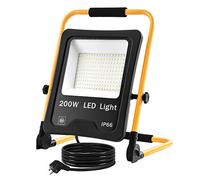 NAIZY Foco Trabajo LED de Construcción Foco Proyector LED 200W 16000LM Luces de Trabajo con Cable de 3M e Impermeable IP66 para Garaje de Obra Interior y Exterior - 200W Blanco Frío