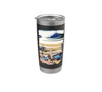 Nakahara en Sagami Hokusai Vintage Retro Arte Japonés Vaso térmico de acero inoxidable de doble pared