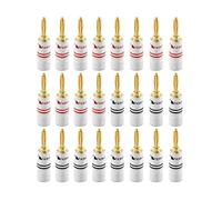 Nakamichi 24K Enchufe de banana chapado en oro 12-18 AWG Tamaño de 4 mm para Altavoces Amplificador Hi-Fi Receptor AV Estéreo Teatro en Casa Cable de Audio Conector de Tornillo, 24 piezas (12 pares)