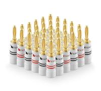 Nakamichi 24K Enchufe de banana chapado en oro 12-18 AWG Tamaño de 4 mm para Altavoces Amplificador Hi-Fi Receptor AV Estéreo Teatro en Casa Cable de Audio Conector de Tornillo, 36 piezas (18 pares)
