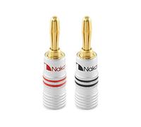 Nakamichi 24K Enchufe de banana chapado en oro 12-18 AWG Tamaño de 4 mm para Altavoces Amplificador Hi-Fi Receptor AV Estéreo Teatro en Casa Cable de Audio Conector de Tornillo, 2 Piezas (1 par)