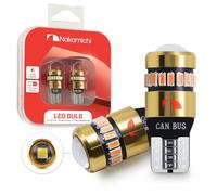 Nakamichi Bombilla LED W5W T10 168 2825 194, 18+1 SMD 3014 Chip De repuesto sin errores para interior de coche, cúpula, mapa, puerta, licencia, luces de cortesía (Rojo Monza, 19 LEDs, Paquete de 2)