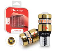 Nakamichi Bombilla LED W5W T10 168 2825 194, 18+1 SMD 3014 Chip De repuesto sin errores para interior de coche, cúpula, mapa, puerta, licencia, luces de cortesía (Ámbar Giallo, 19 LEDs, Paquete de 2)