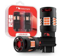 Nakamichi Bombilla SMD LED T25 3156 3157 P27W P27/7W para coche con CANBUS ventilador 12000 RPM sin errores para luz de marcha atrás, freno, intermitente, luz trasera (Ámbar Giallo, 30 LED, Pack de 2)