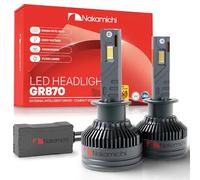 Nakamichi Bombillas LED De Repuesto Serie GR870 H1, 31,000 Lúmenes, 200W Por Juego, Luz Blanca Fría Superbrillante, Conectar Y Usar, Luz Alta Y Baja, Paquete De 2, 6000K, H1