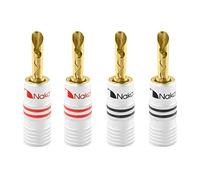 Nakamichi Clavija Banana 12-18 AWG 4 mm 24K Chapado en Oro Enchufe de plátano Adaptador para Altavoces con Cable y Amplificador de Altavoz HiFi 4 Piezas (2 Pares) Clavija Bananas BFA