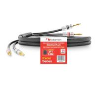 Nakamichi Excel Series Conector tipo banana chapado en oro de 24 quilates con cable de altavoz (3 pies) 99.9% cobre libre de oxígeno (OFC) trenzado resistente - Negro (14 AWG / 3 pies / 0,9 m)
