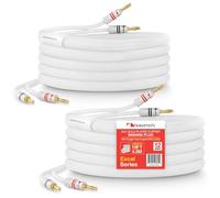 Nakamichi Excel Series Conector tipo banana chapado en oro de 24 quilates con cable de altavoz 99.9% cobre libre de oxígeno (OFC) trenzado Certificado CL2 - Blanco (12 AWG / 15 pies / 4,5 m) 2 paquete