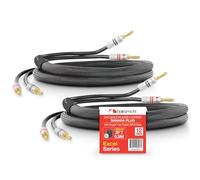 Nakamichi Excel Series Conector tipo banana chapado en oro de 24 quilates con cable de altavoz 99.9% cobre libre de oxígeno (OFC) trenzado Certificado CL2 - Negro (12 AWG / 3 pies / 0,9 m) 2 paquete
