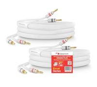 Nakamichi Excel Series Conector tipo banana chapado en oro de 24 quilates con cable de altavoz 99.9% cobre libre de oxígeno (OFC) trenzado Certificado CL2 - Blanco (12 AWG / 6 pies / 1,8 m) 2 paquete