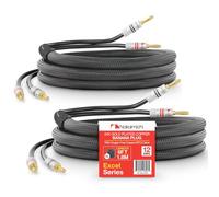 Nakamichi Excel Series Conector tipo banana chapado en oro de 24 quilates con cable de altavoz 99.9% cobre libre de oxígeno (OFC) trenzado Certificado CL2 - Negro (12 AWG / 6 pies / 1,8 m) 2 paquete