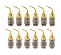 Nakamichi FanLock 24K Conector de clavija de 2mm chapado en oro 10 AWG - 18 AWG calibre 4 mm para Altavoces Amplificador Teatro en Casa Cable de Audio Hi-Fi Enchufe Banana, 12 piezas (6 pares)
