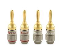 Nakamichi FanLock 24K Enchufe de banana chapado en oro 10 AWG - 18 AWG calibre 4 mm para Altavoces Amplificador Receptor AV Estéreo Teatro en Casa Cable de Audio Conector, 4 piezas (2 pares)
