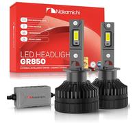 Nakamichi GR850 Serie, Bombillas LED de Repuesto, 30,000 Lúmenes, 170W por Conjunto, Blanco Día Súper Brillante, Plug & Play, Luces de Cruce y Carretera, Lote de 2 6000K, H1