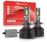 Nakamichi GR850 Serie, Bombillas LED de Repuesto, 30,000 Lúmenes, 170W por Conjunto, Blanco Día Súper Brillante, Plug & Play, Luces de Cruce y Carretera, Lote de 2 6000K, H7