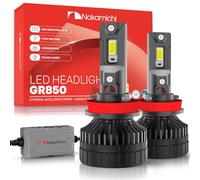 Nakamichi GR850 Serie, Bombillas LED de Repuesto, 30,000 Lúmenes, 170W por Conjunto, Blanco Día Súper Brillante, Plug & Play, Luces de Cruce y Carretera, Lote de 2 6000K, H11 (H8 H9)