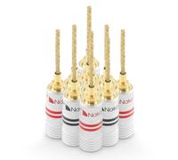 Nakamichi GrubLock Conectores Banana de Pin Flexible de 2 mm Chapados en Oro 24K 10 AWG - 18 AWG hasta 4 mm, para Cables de Altavoces y Amplificadores Hi-Fi Conexión de Tornillo, 10 Piezas (5 Pares)