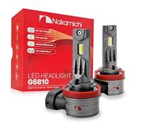 Nakamichi GS810 Serie H11 Bombillas LED de Repuesto para Faros y Luces Antiniebla, 12.000 Lúmenes 44W por Juego, Luz Blanca Diurna, Plug and Play, Haz 1:1, Pack de 2, 6000K, H11 (H8 H9)