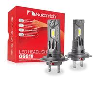 Nakamichi GS810 Serie H7 Bombillas LED de Repuesto para Faros y Luces Antiniebla, 12.000 Lúmenes 44W por Juego, Luz Blanca Cálida, Plug and Play, Haz 1:1, Pack de 2, 3000K, H7