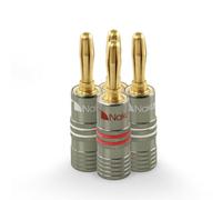 Nakamichi Ultimate Series Conector Banana 4 mm De Cobre Rojo Con Berilio Chapado En Oro 24K, Compatible Con Cables 12-18 AWG, Para Altavoces Y Amplificadores Hi-Fi, 4 Piezas (2-Pares)