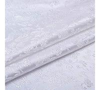 NAKAN Sedoso Tela De Satén Brocado Tela Bordada 75 Cm De Ancho Es Vendido por El Medidor para Faldas Vestidos De Ropa Interior(Color:Blanco)