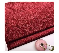 NAKAN Tela de Terciopelo con Estampado de Flores por Metro Tela de Terciopelo Decorativa Floral de 145cm Ancho para Muebles Tapicería, Manualidades, Cortinas, Decoración del Hogar(Color:red2)
