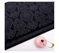 NAKAN Tela de Terciopelo con Estampado de Flores por Metro Tela de Terciopelo Decorativa Floral de 145cm Ancho para Muebles Tapicería, Manualidades, Cortinas, Decoración del Hogar(Color:Negro)