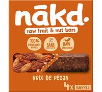 Nakd barras tarta Nuez de pécan - véganes, crues, sin gluten, sin lactosa | 4 barras énergétiques Sport | Nakd