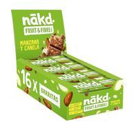 Nākd. Barritas de Fruta y Fibra | Manzana y Canela | Alto Contenido en Fibra | 100% Ingredientes Naturales | Sin Azúcares Añadidos | Vegano | 16 x 44g Barritas| 704g