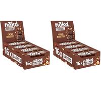 Nākd. Protein Cacao Avellana | Barritas Proteícas | 7g de Proteína de Origen Vegetal |100% Ingredientes Naturales | Sin Azúcar Añadido | Vegano | 16 x 45g | 720g (Paquete de 2)