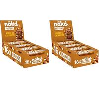 Nākd. Protein Mantequilla de Cacahuete | Barritas Proteícas | 7g de Proteína de Origen Vegetal | Ingredientes 100% Naturales | Sin Azúcar Añadido | Vegano | 16 x 45g | 720g (Paquete de 2)