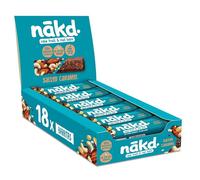 Nākd. Salted Caramel - Barritas Raw de Fruta y Frutos Secos - 100% Ingredientes Naturales - Sin Azúcar Añadido - 18 x 35g