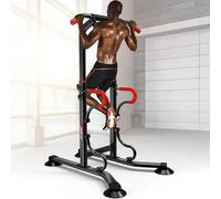 NaKeah Power Tower Pull Up Bar Dip Dip Dip Gym Altura Ajustable Entrenamiento de fuerza Equipo de entrenamiento de entrenamiento,Negro