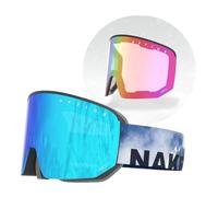 NAKED Optics The NOVA Gafas de Esquí para Hombres, Gafas de Esquí para Mujeres, Gafas de Snowboard (NOVA Steep, + lente para mal tiempo incluido)