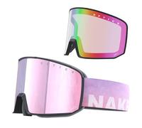 NAKED Optics The SOLAR Gafas de esquí para hombre, gafas de esquí para mujer, gafas de snowboard, gafas de esquí con lentes intercambiables, gafas solares Daydream + incluye cristal para mal tiempo
