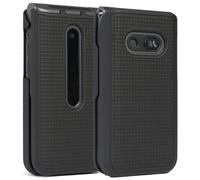 Nakedcellphone Funda para LG Classic Flip [Negro] Funda protectora rgida a presin [textura de rejilla] para LG Classic Flip Phone L125DL