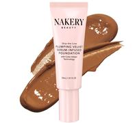 Nakery Skip the Line Foundation Foundation Foundation for Women - Plumping Velvet Womens Foundation Matte Matte Acabado - Fundacin de desafo de eda