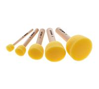 NAKLEO 5 PCs Espuma Plantilla Stippling Set de Pinceles - Esponja Stippler - 10-20-25-40-50 mm - Madera Mango Pintar Artesanía Plantillas Arte Cera Tiza Acrílico Pintar