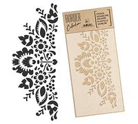 NAKLEO Borde Margen Reutilizable Plástico Pared Plantilla - 21x45cm - Folklore Etnico Polaco - Patrón Pintura Stripe DIY Art Craft Plantilla - Tela Muebles Madera