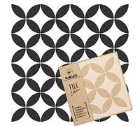 NAKLEO Cabril Tile Plantilla de plástico reutilizable - 10x10cm - Morisco Floral Español - Geométrico marroquí - Adoquín Bloque Concreto Piso Pared Pintura Plantilla Madera