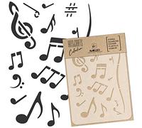 NAKLEO DIY Reutilizable Plástico Plantilla - 15x21cm - Notas Musicales Agudos Clave - Arte Artesanía Muro Pintar Patrón Modelo Scrapbooking Decoupage - Tejido Muebles Madera