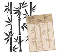 NAKLEO DIY Reutilizable Plástico Plantilla - 21x30cm - Brotes Bambú Chino Oriental - Arte Artesanía Muro Pintar Patrón Modelo Scrapbooking Decoupage - Tejido Muebles Madera