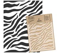 NAKLEO DIY Reutilizable Plástico Plantilla - 30x42cm - Cebra Piel Animales Sabana - Arte Artesanía Muro Pintar Patrón Modelo Scrapbooking Decoupage - Tejido Muebles Madera